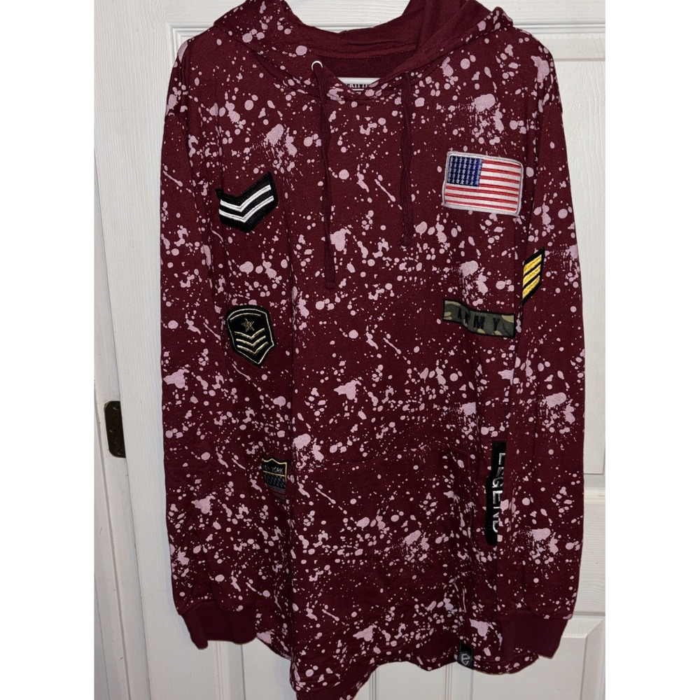 Encrypted Supply Legend Hoodie 3X Splatter Flag Army 7 Patches Sweatshirt *read